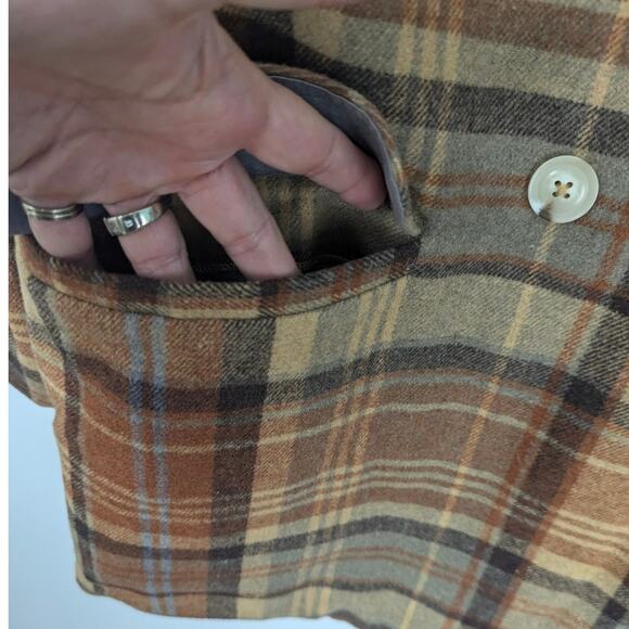 Free People Mari Plaid Boxy Blazer Oversized Brown Wool Blend Jacket XL NWT - Picture 9 of 12